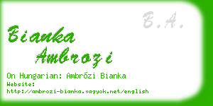 bianka ambrozi business card